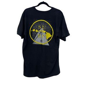 Local Motion short sleeve yellow graphic hawaii island surf mens front pocket  S